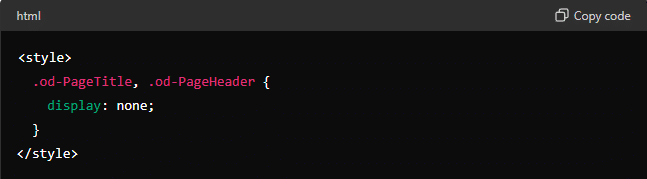 CSS Hide Title